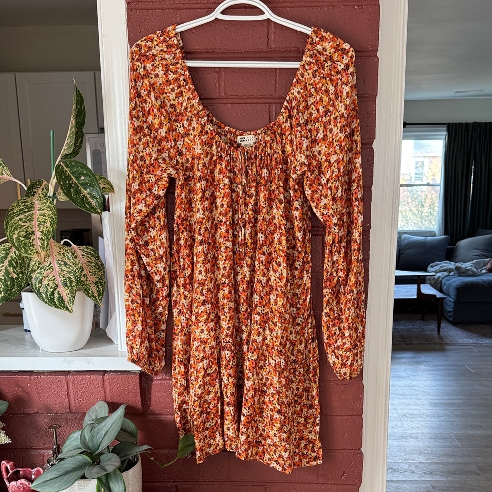 Billabong Multicolor Floral Long Sleeve Mini Dress